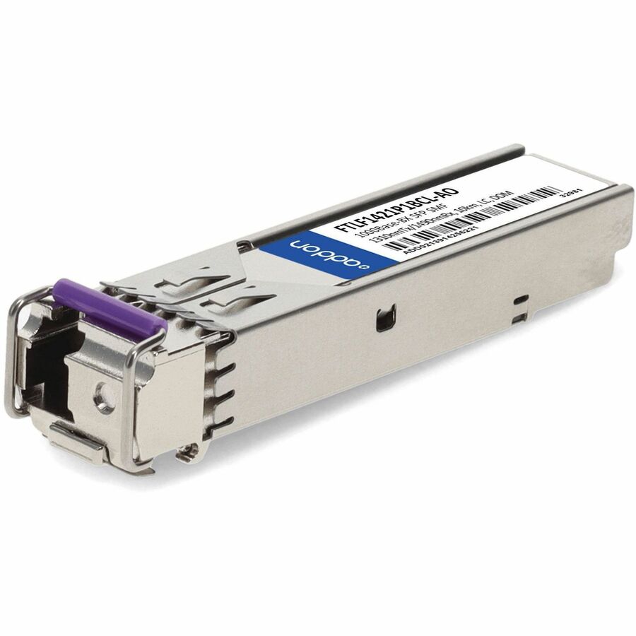 AddOn Finisar FTLF1421P1BCL Compatible TAA Compliant 1000Base-BX SFP Transceiver (SMF, 1310nmTx/1490nmRx, 10km, LC, DOM) - 100% compatible and guaranteed to work - FTLF1421P1BCL-AO