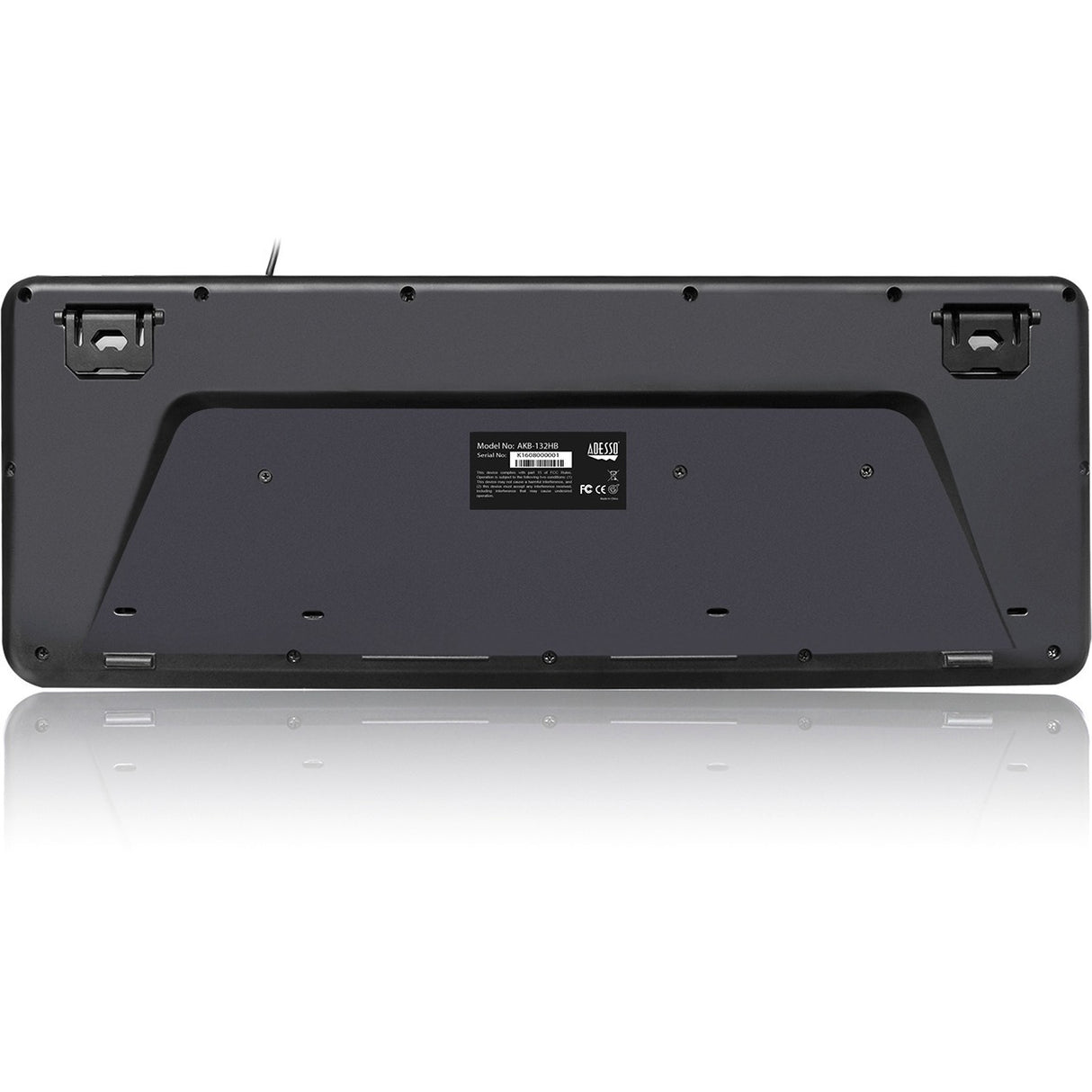 Adesso Multimedia Desktop Keyboard with 3-Port USB Hub - Cable Connectivity - USB Interface - 104 Key Media Player, Volume Down, Volume Up, Mute, Play/Pause, Previous Track, Next Track, Stop, My Compu... - AKB-132HB