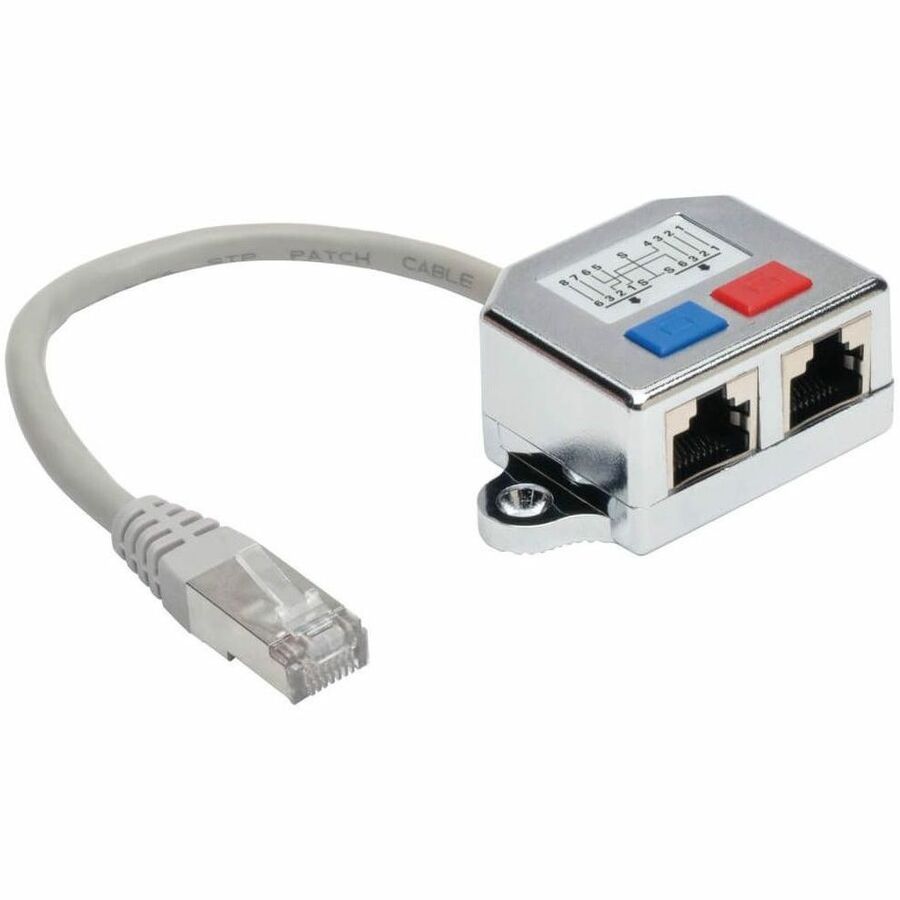 Tripp Lite 2-to-1 RJ45 Splitter Adapter Cable, 10/100 Ethernet Cat5/Cat5e (M/2xF), 0.5 ft - Network (RJ-45) - N035-001