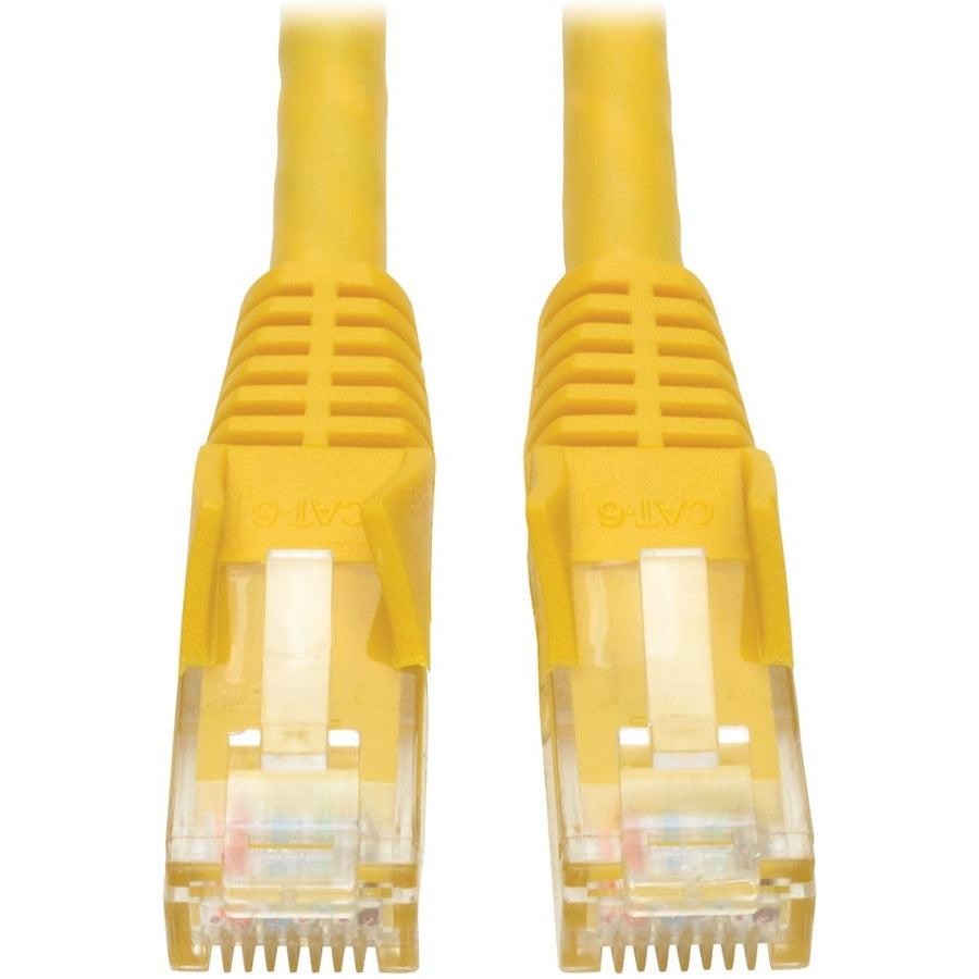 Tripp Lite Cat6 GbE Gigabit Ethernet Snagless Molded Patch Cable UTP Yellow RJ45 M/M 35ft 35' - Category 6 for Network Adapter, Network Device, Router, Server, Modem, Hub, Switch - 128 MB/s - Patch Ca - N201-035-YW
