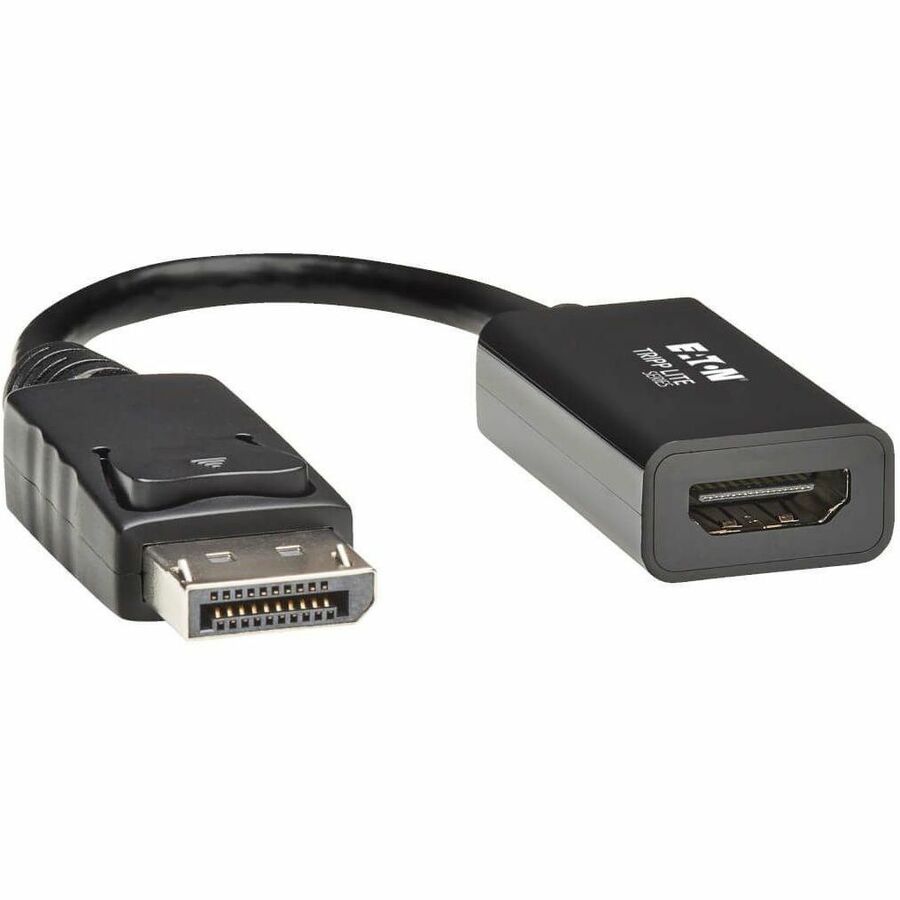 Tripp Lite DisplayPort to HDMI 2.0 Adapter-M/F, Latching Connector, 4K@60 Hz, 6 in., Black, DP to HDMI - DisplayPort/HDMI for Projector, Monitor, Audio/Video Device, Notebook, HDTV - 2.25 GB/s - 6" - - P136-06N-H2V2LB