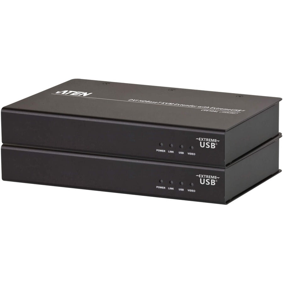 ATEN DVI HDBaseT KVM Extender with ExtremeUSB-TAA Compliant - 1 Computer(s) - 1 Remote User(s) - 328.08 ft Range - WUXGA - 1920 x 1200 Maximum Video Resolution - 2 x Network (RJ-45) - 6 x USB - 2 x DV... - CE610A