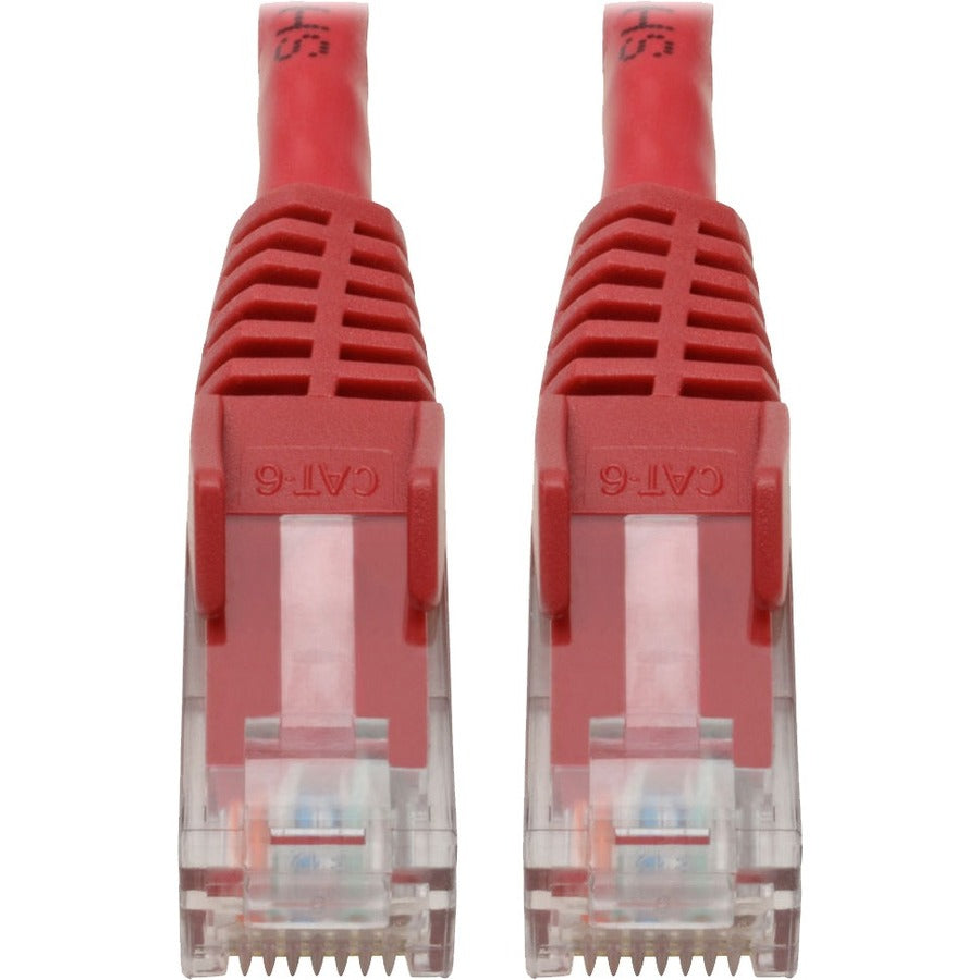 Tripp Lite Cat6 GbE Gigabit Ethernet Snagless Molded Patch Cable UTP Red RJ45 M/M 6in 6" - Category 6 for Network Device, Network Adapter, Router, Server, Modem, Hub, Switch - 128 MB/s - Patch Cable - - N201-06N-RD