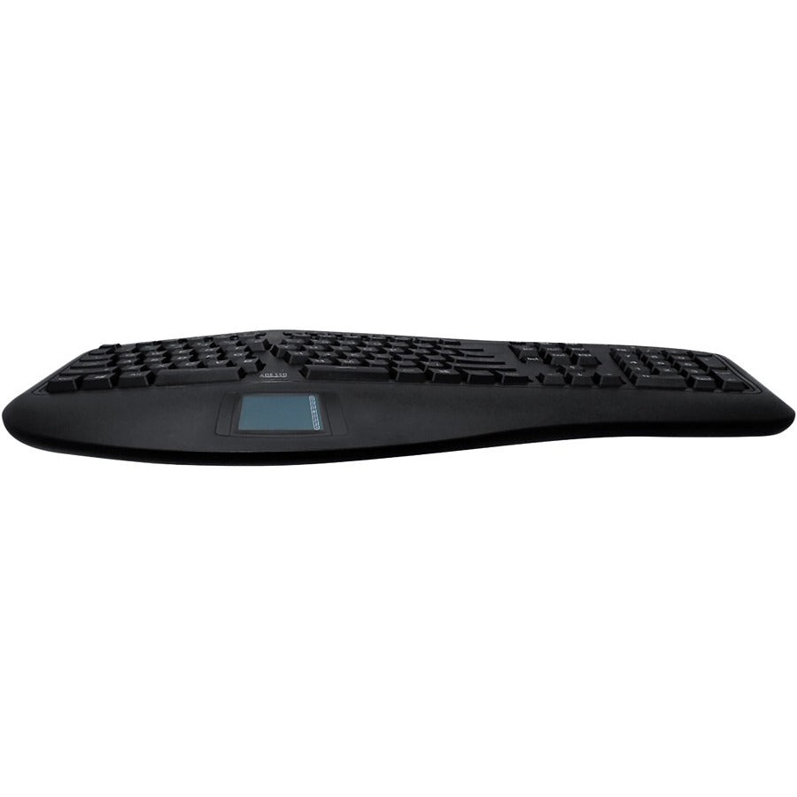 Adesso 2.4GHz Wireless Ergonomic Touchpad Keyboard - Wireless Connectivity - RF - 30 ft - 2.40 GHz - USB Interface - 105 Key Previous Track, Next Track, Play/Pause, Volume Up, Volume Down, Mute, Forwa - WKB-4500UB