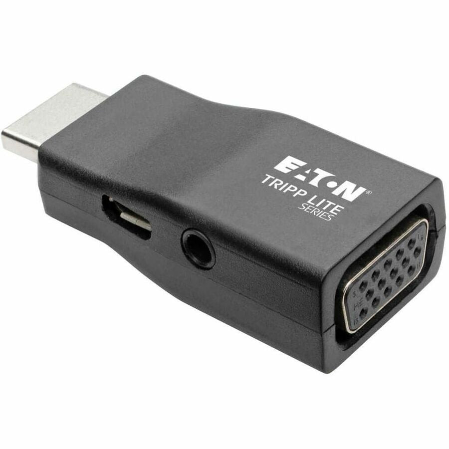 Tripp Lite HDMI to VGA Adapter Converter with Audio Compact M/F 1080p @60Hz - 1 x HDMI Male Digital Audio/Video - 1 x HD-15 Female VGA, 1 x Mini-phone Female Audio, 1 x Type B Female Micro USB - 1920 - P131-000-A
