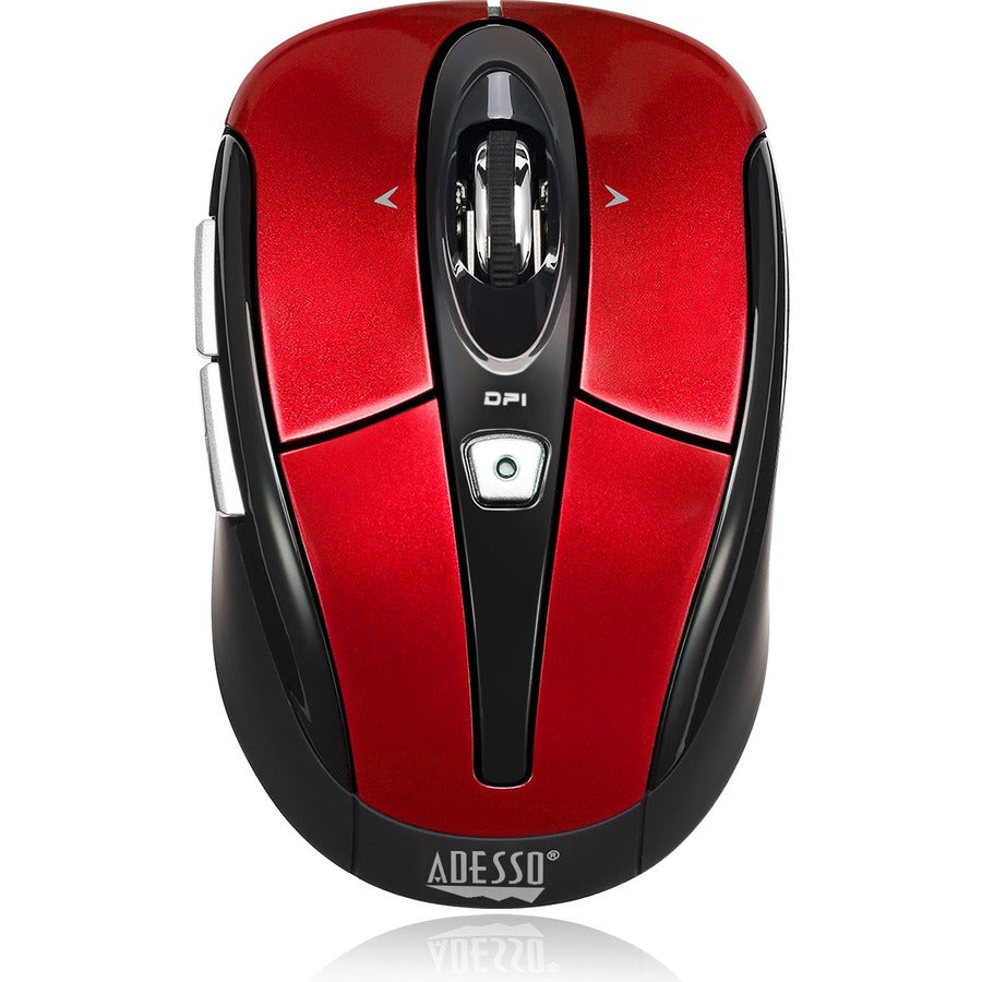 Adesso iMouse S60R - 2.4 GHz Wireless Programmable Nano Mouse - Optical - Wireless - Radio Frequency - 2.40 GHz - No - Red - USB - 1600 dpi - Scroll Wheel - 6 Button(s) - Symmetrical - IMOUSES60R