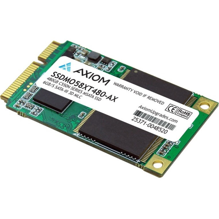 Axiom 480GB C550n Series mSATA SSD 6Gb/s SATA-III - 550 MB/s Maximum Read Transfer Rate - 3 Year Warranty - SSDMO58XT480-AX