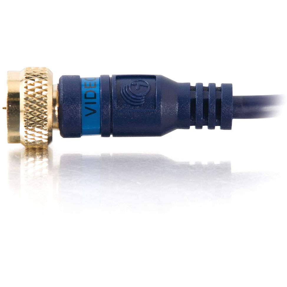 C2G 3ft Velocity Mini-Coax F-Type Cable - F Connector - F Connector - 3ft - Blue - 27226