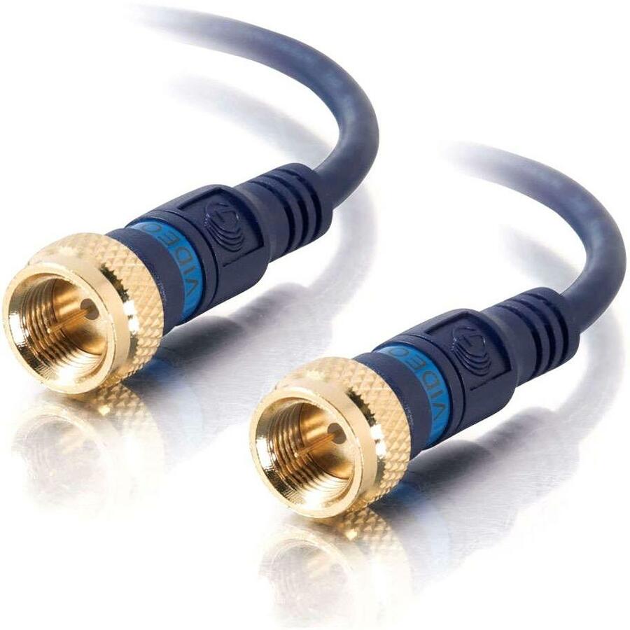 C2G 3ft Velocity Mini-Coax F-Type Cable - F Connector - F Connector - 3ft - Blue - 27226