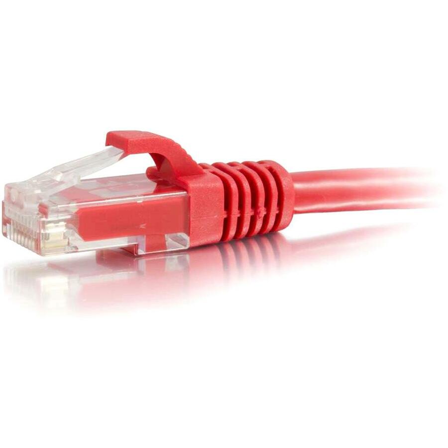 C2G 1ft Cat6 Ethernet Cable - Snagless Unshielded (UTP) - Red - Category 6 for Network Device - RJ-45 Male - RJ-45 Male - 1ft - Red - 27180
