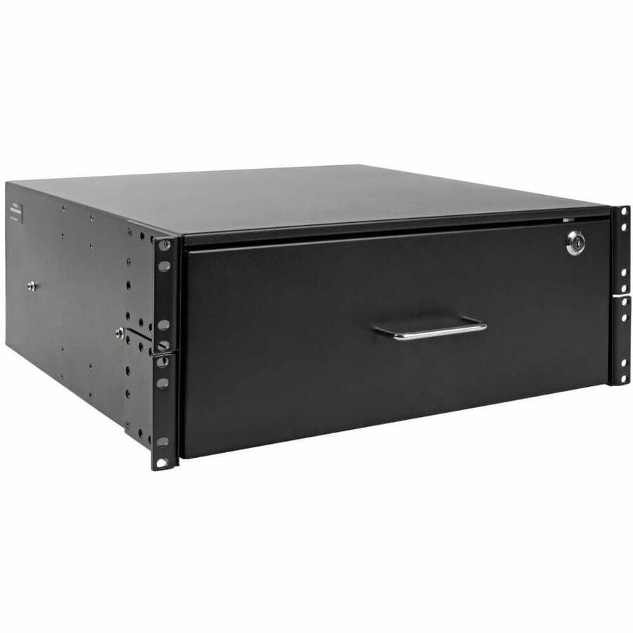 Tripp Lite 4U Locking Rackmount Storage Drawer Rack Enclosures/ Open Frame - 19" 4U Wide Rack-mountable - Black Powder Coat - Cold-rolled Steel (CRS) - 50 lb x Maximum Weight Capacity - SRDRAWER4U