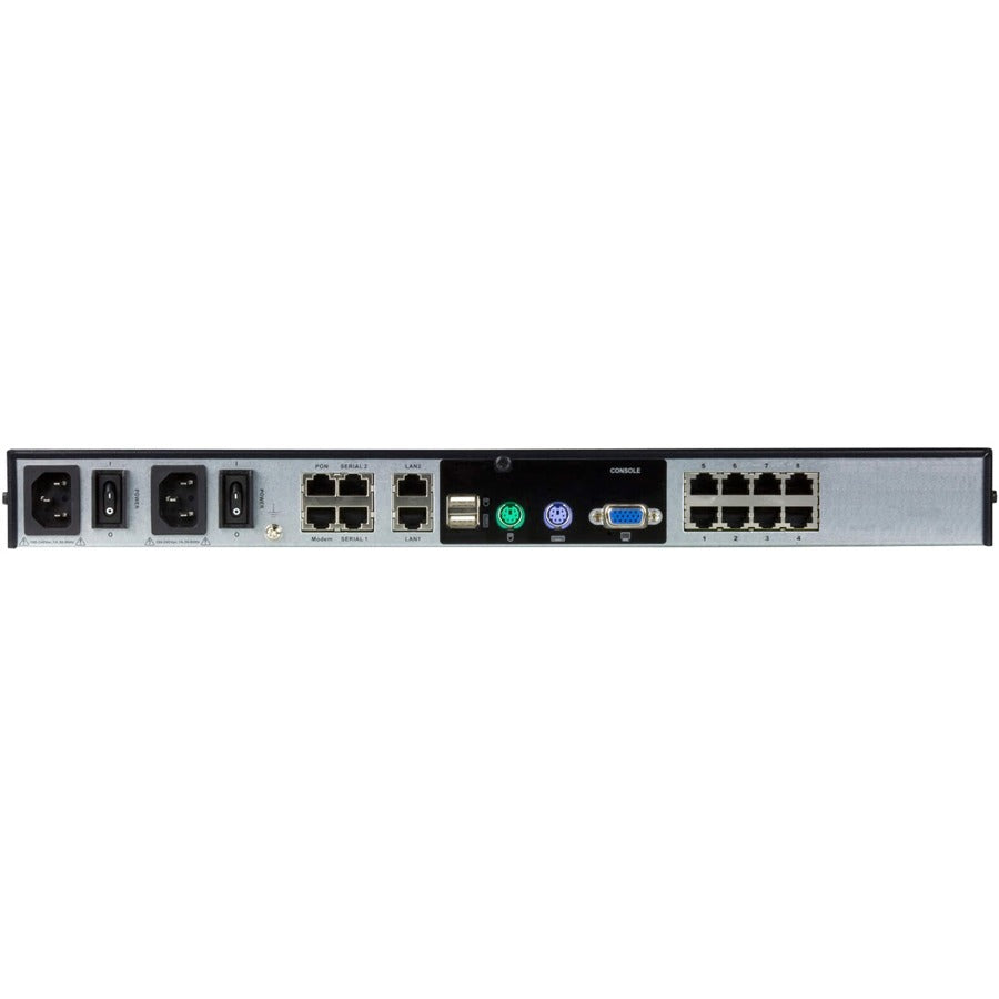 ATEN KN1108VA KVM Over IP Switch-TAA Compliant - 8 Computer(s) - 1 Local User(s) - 1 Remote User(s) - 1920 x 1200 - 14 x Network (RJ-45) - 2 x PS/2 Port - 6 x USB1 x VGA - Desktop, Rack-mountable - 1U - KN1108VA - eCommerce Business Prime