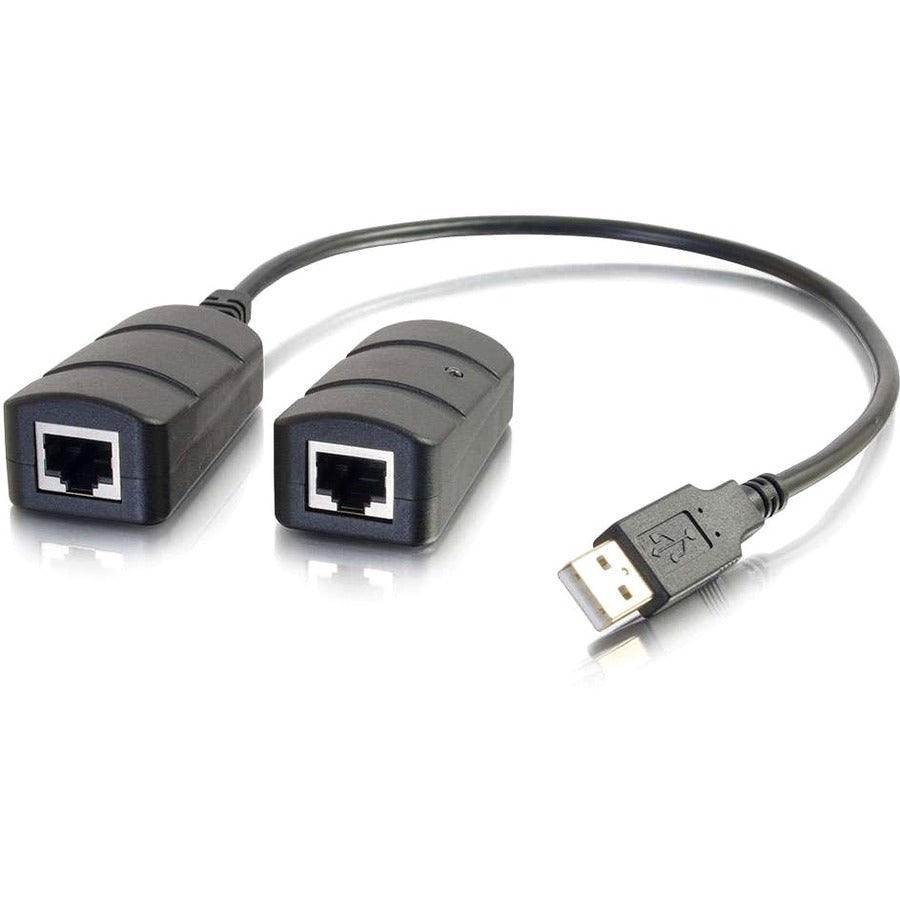 C2G USB Over Cat5/Cat6 Extender - USB Extender - Up to 150ft - 1 x Network (RJ-45) - 1 x USB - 150 ft Extended Range - ABS - Black - 54284