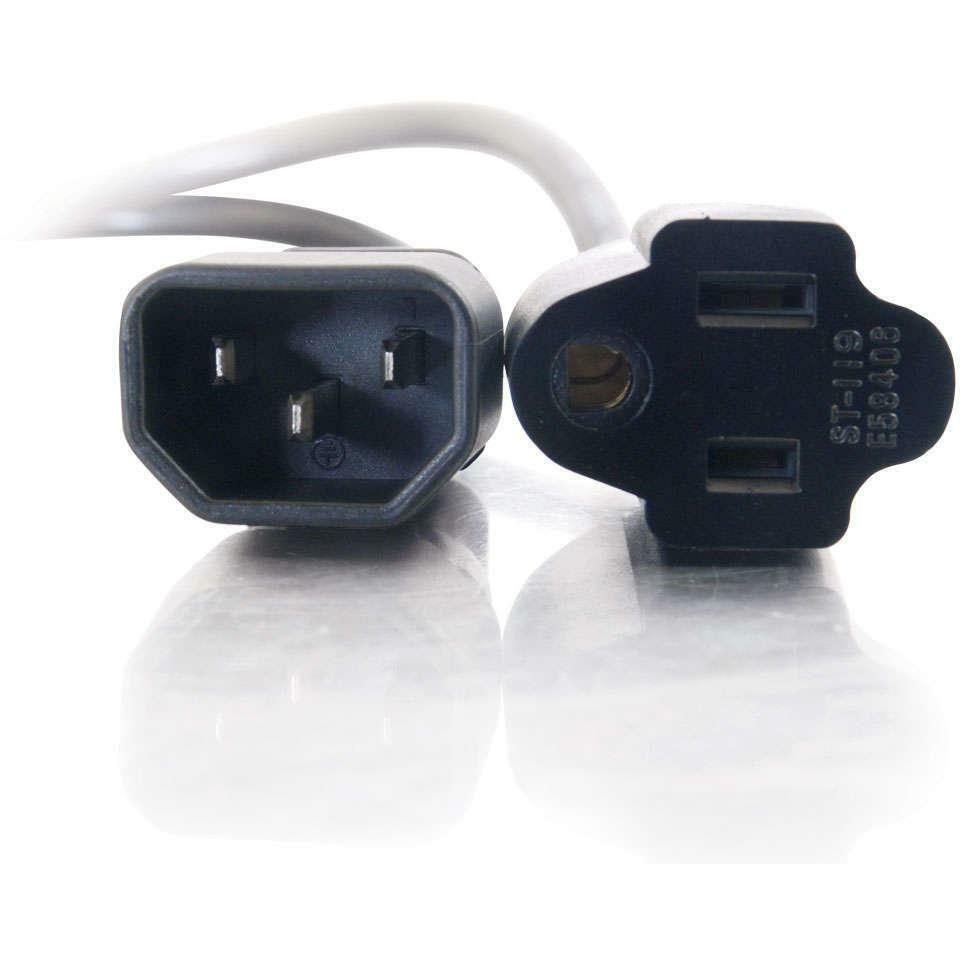 C2G 1ft Monitor Power Cord - 18 AWG - IEC320C14 to NEMA 5-15R - 1ft - 03147