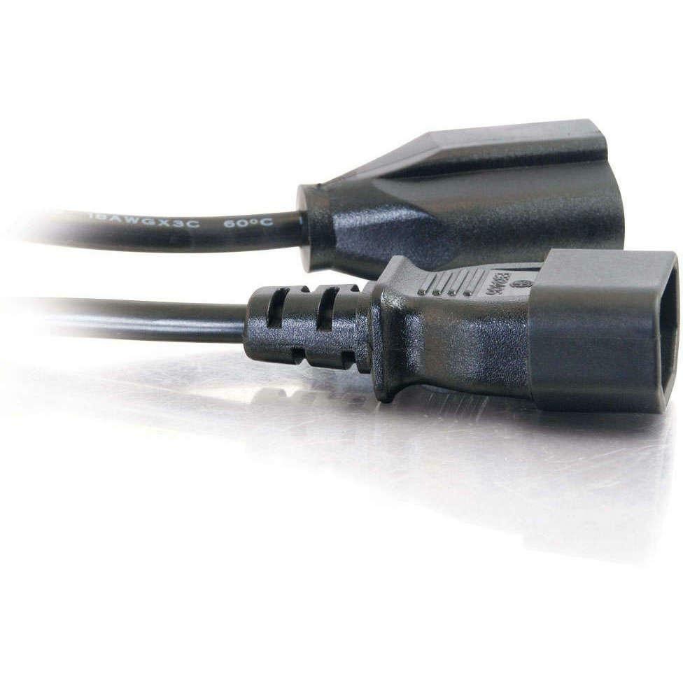 C2G 1ft Monitor Power Cord - 18 AWG - IEC320C14 to NEMA 5-15R - 1ft - 03147