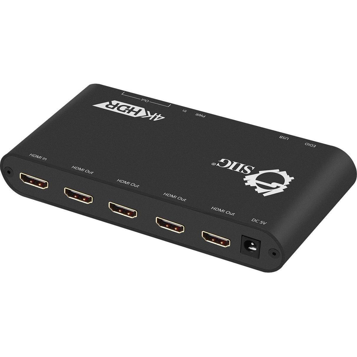 SIIG 1x4 HDMI 2.0 Splitter / Distribution Amplifier with Auto Video Scaling - 4K 60Hz HDR - Distributes HDMI video/audio signals from one HDMI source to four HDMI displays while maintaining signal qua... - CE-H22Y11-S1