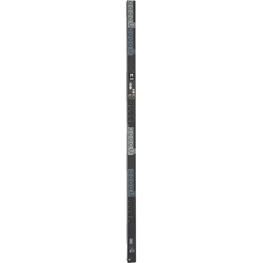 Tripp Lite PDU 3-Phase Switched 208/240V 24 C13 6 C19 Outlet Monitoring TAA - Switched - NEMA L21-20P - 6 x IEC 60320 C19, 24 x IEC 60320 C13 - 230 V AC - Network (RJ-45) - 0U - Vertical - Rack Mount ... - PDU3EVSR6L2120