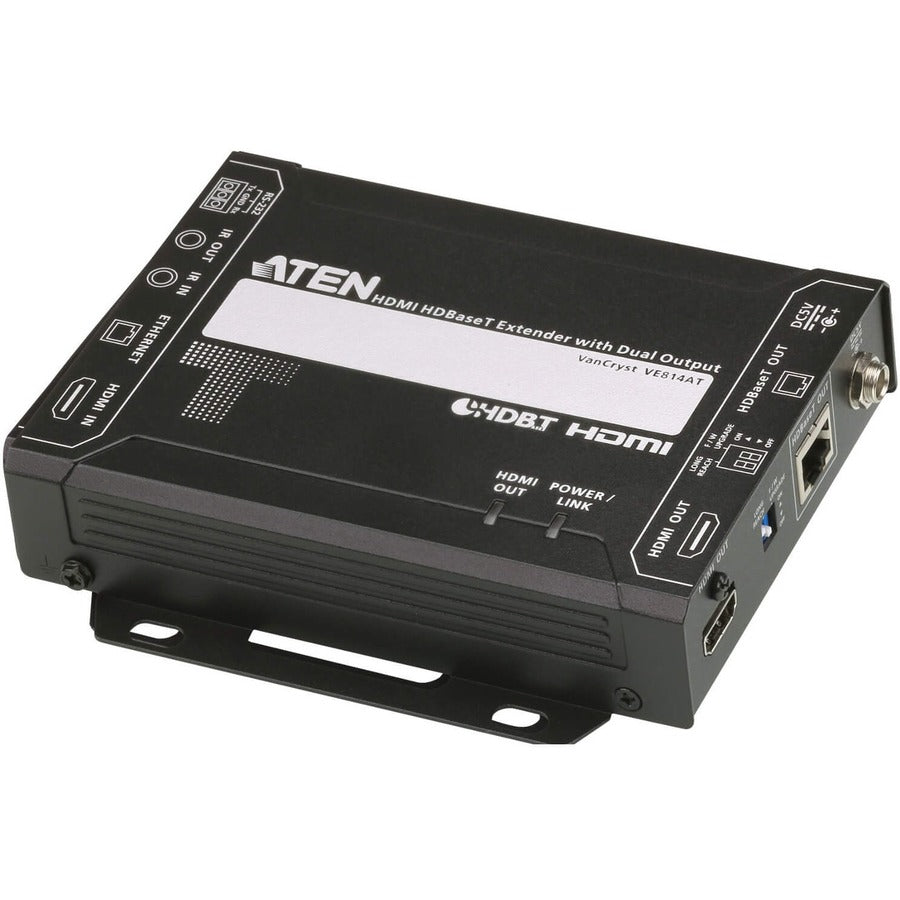ATEN HDMI HDBaseT Transmitter with Dual Output (4K@100m) (HDBaseT Class A)-TAA Compliant - 1 Input Device - 492.13 ft Range - 1 x Network (RJ-45) - 1 x HDMI In - 1 x HDMI Out - 4K - 4096 x 2160 - Twis... - VE814AT