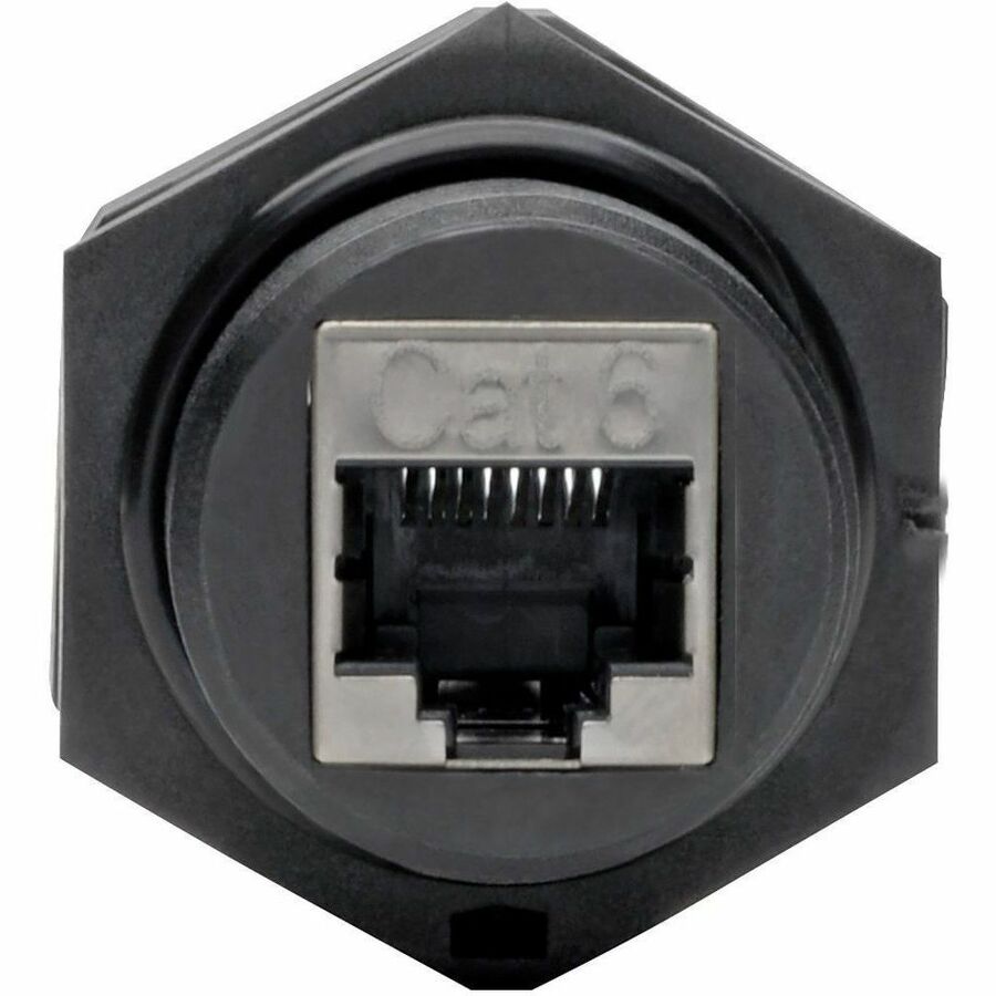 Tripp Lite RJ45 Bulkhead Coupler Cat5/Cat6 F/F Shielded Industrial Dust Cap - 1 x RJ-45 Female Network - 1 x RJ-45 Female Network - Black - TAA Compliant - N206-BC01-IND