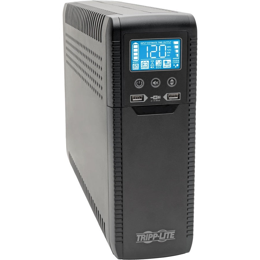 Tripp Lite 1300VA UPS Eco Green Battery Back Up AVR 120V USB Energy Star V2.0 - 1300 VA/720 W - 110 V AC, 115 V AC, 120 V AC, 5 V DC - 3 Minute Stand-by Time - Tower - 10 x NEMA 5-15R, 2 x USB - ECO1300LCD
