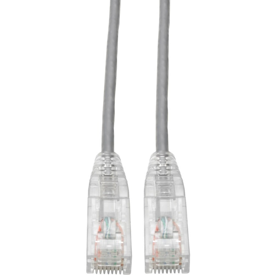 Tripp Lite Cat6 UTP Patch Cable (RJ45) - M/M, Gigabit, Snagless, Molded, Slim, Gray, 3 ft. - 3 ft Category 6 Network Cable for Network Device, Printer, Photocopier, Router, Server, Computer, Modem, Sw... - N201-S03-GY