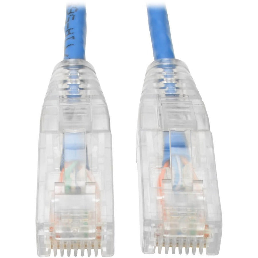 Tripp Lite Cat6 UTP Patch Cable (RJ45) - M/M, Gigabit, Snagless, Molded, Slim, Blue, 10 ft. - 10 ft Category 6 Network Cable for Network Device, Printer, Photocopier, Router, Server, Computer, Modem, ... - N201-S10-BL