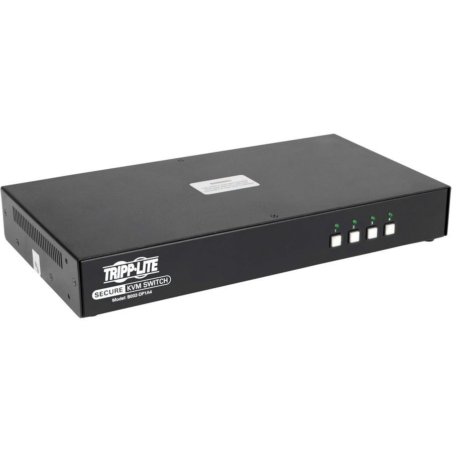 Tripp Lite Secure KVM Switch 4-Port DisplayPort +Audio NIAP PP3.0 Certified - 4 Computer(s) - 1 Local User(s) - 3840 x 2160 - 6 x USB - 2 - 5 x DisplayPort - TAA Compliant - B002-DP1A4