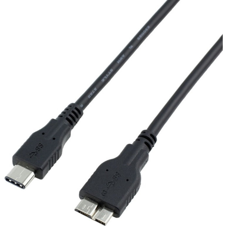 4XEM USB-C to Micro USB 3.1 Cable - 3ft - 3 ft USB Data Transfer Cable - First End: 1 x USB 3.1 Type C - Male - Second End: 1 x Micro USB 3.1 Type B - Male - 10 Gbit/s - Shielding - Black - 1 - 4XUSBCMUSBB3