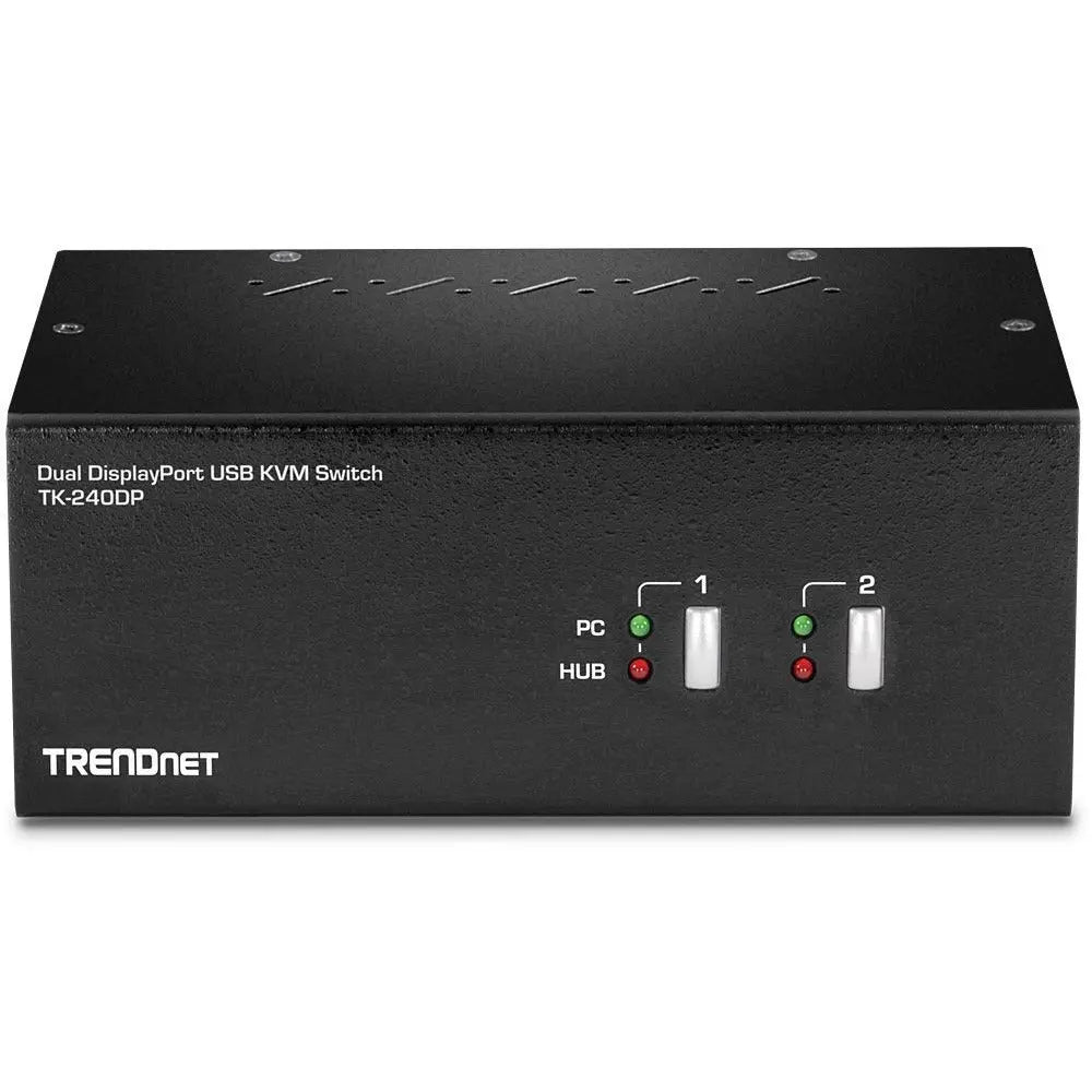 TRENDnet 2-Port Dual Monitor DisplayPort KVM Switch With Audio, 2-Port USB 2.0 Hub, 4K UHD Resolutions Up To 3840 x 2160, Connect Two DisplayPort Monitors, Dual Monitor KVM Switch, Black, TK-240DP - 2... - TK-240DP - eCommerce Business Prime