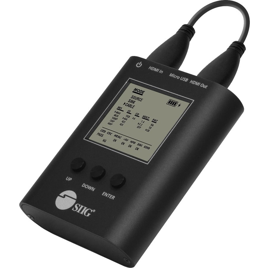 SIIG HDMI 2.0 4K HDR Installation Gear - Video Testing, HDMI Cable Testing - HDMI - USB - Proprietary Battery Size - Battery Rechargeable - TAA Compliant - CE-H23P11-S1