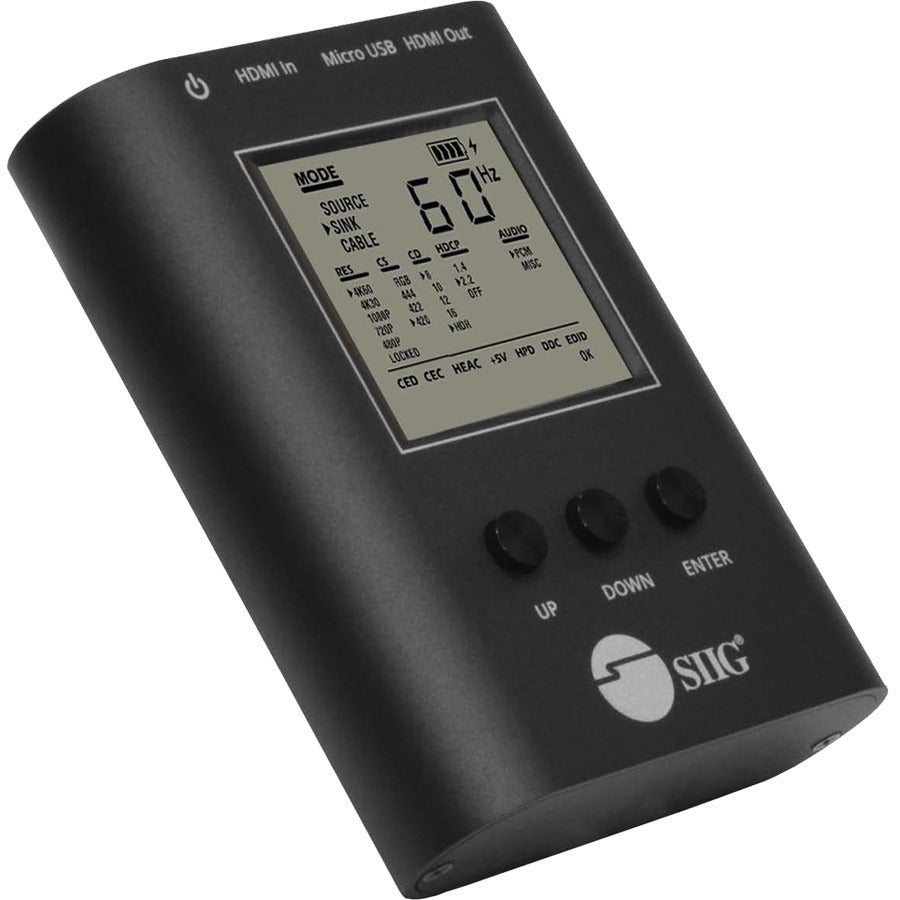 SIIG HDMI 2.0 4K HDR Installation Gear - Video Testing, HDMI Cable Testing - HDMI - USB - Proprietary Battery Size - Battery Rechargeable - TAA Compliant - CE-H23P11-S1