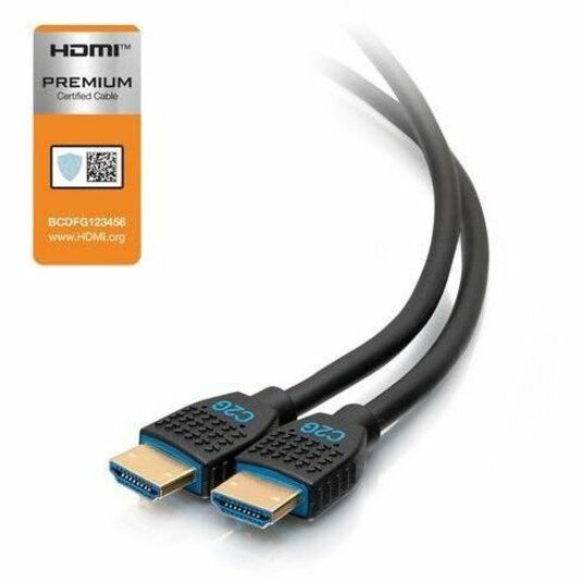 C2G 3ft 4K HDMI Cable with Ethernet - Premium Certified - High Speed - 60Hz - 3 ft HDMI A/V Cable for Home Theater System, Blu-ray Player, DVD Player, Audio/Video Device - First End: 1 x HDMI Male Dig... - 50181