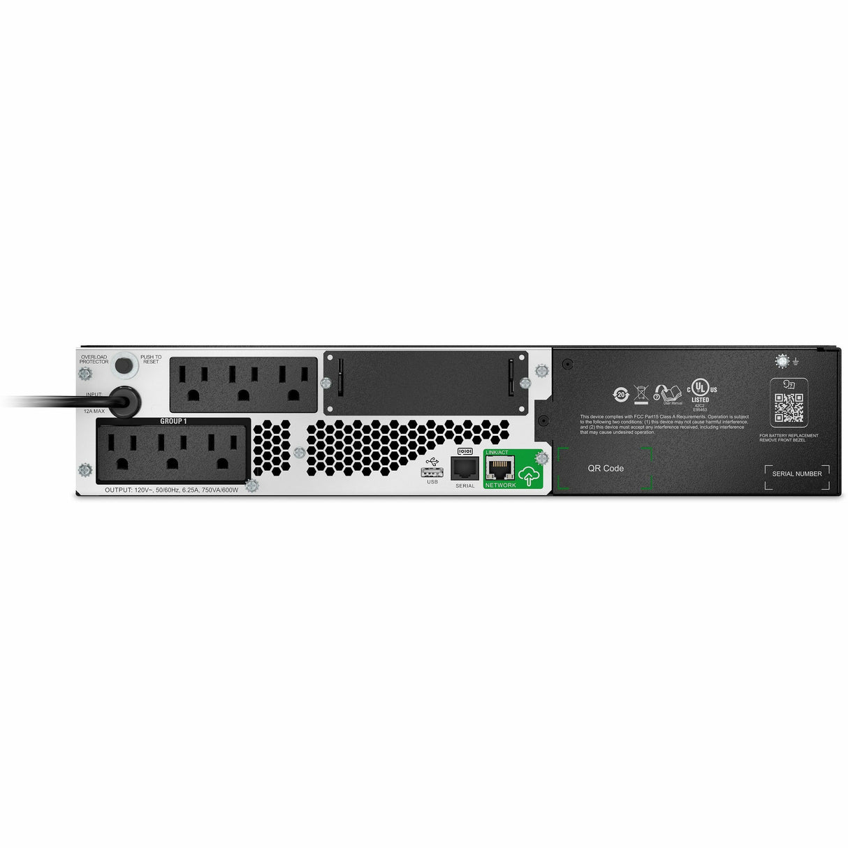 APC by Schneider Electric Smart-UPS SMTL750RM2UC Rack-mountable 750VA UPS (Not for sale in Vermont) - 2U Rack-mountable - AVR - 3 Hour Recharge - 5.70 Minute Stand-by - 120 V AC Input - 120 V AC Outpu... - SMTL750RM2UC