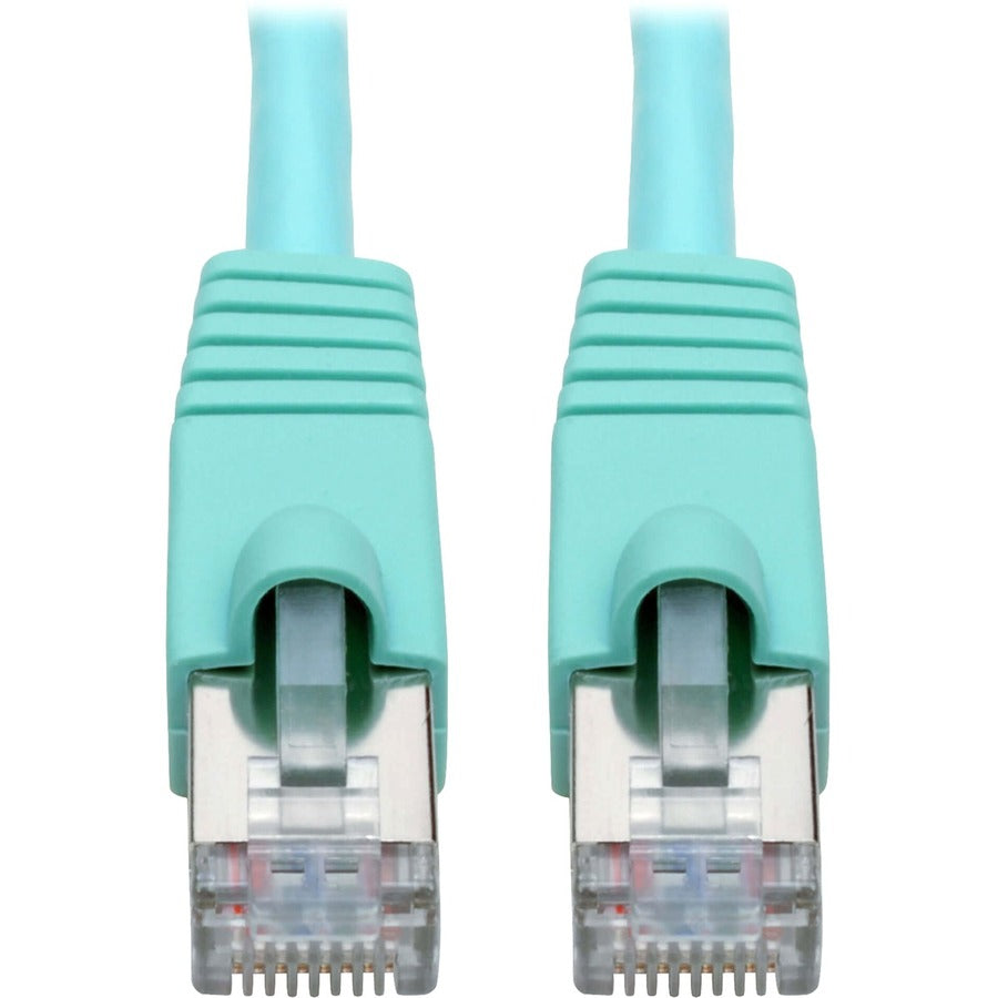Tripp Lite Cat6a Snagless Shielded STP Patch Cable 10G, PoE, Aqua M/M 5ft - 5 ft Category 6a Network Cable for Network Device, Workstation, Switch, Hub, Patch Panel, Router, Modem, VoIP Device, Survei... - N262-005-AQ