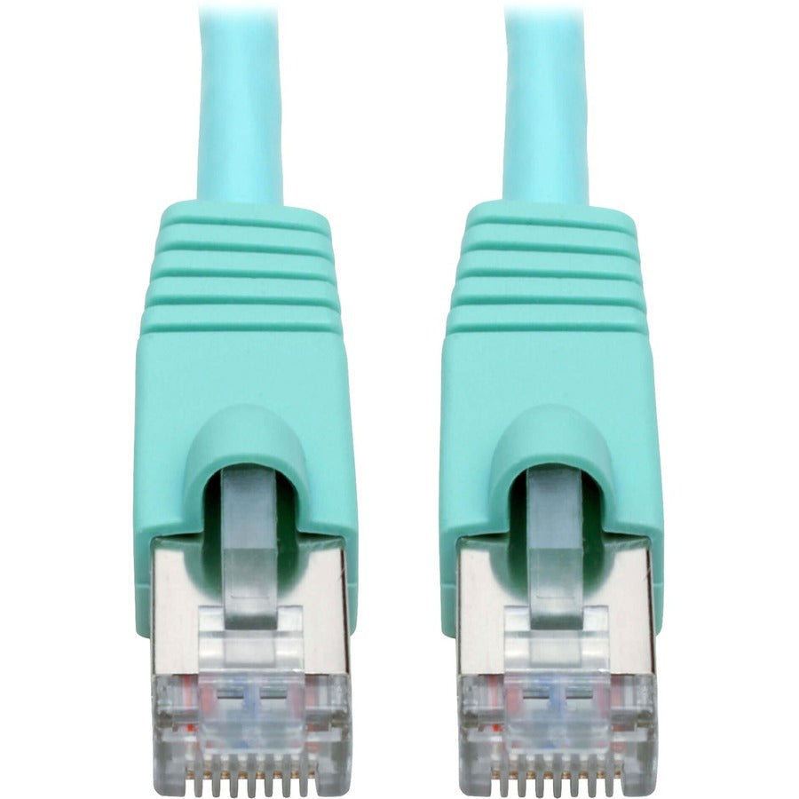 Tripp Lite Cat6a Snagless Shielded STP Patch Cable 10G, PoE, Aqua M/M 10ft - 7 ft Category 6a Network Cable for Network Device, Workstation, Switch, Hub, Patch Panel, Router, Modem, VoIP Device, Surve... - N262-010-AQ
