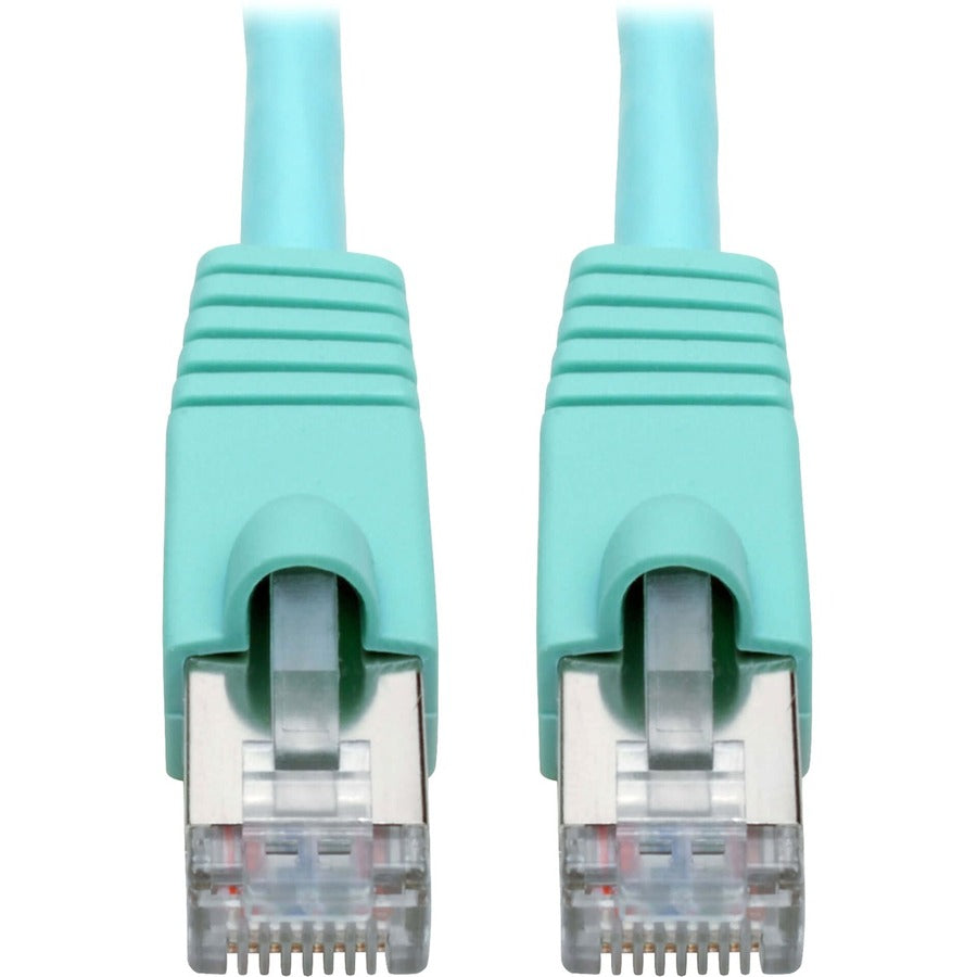 Tripp Lite Cat6a Snagless Shielded STP Patch Cable 10G, PoE, Aqua M/M 14ft - 14 ft Category 6a Network Cable for Network Device, Workstation, Switch, Hub, Patch Panel, Router, Modem, VoIP Device, Surv... - N262-014-AQ
