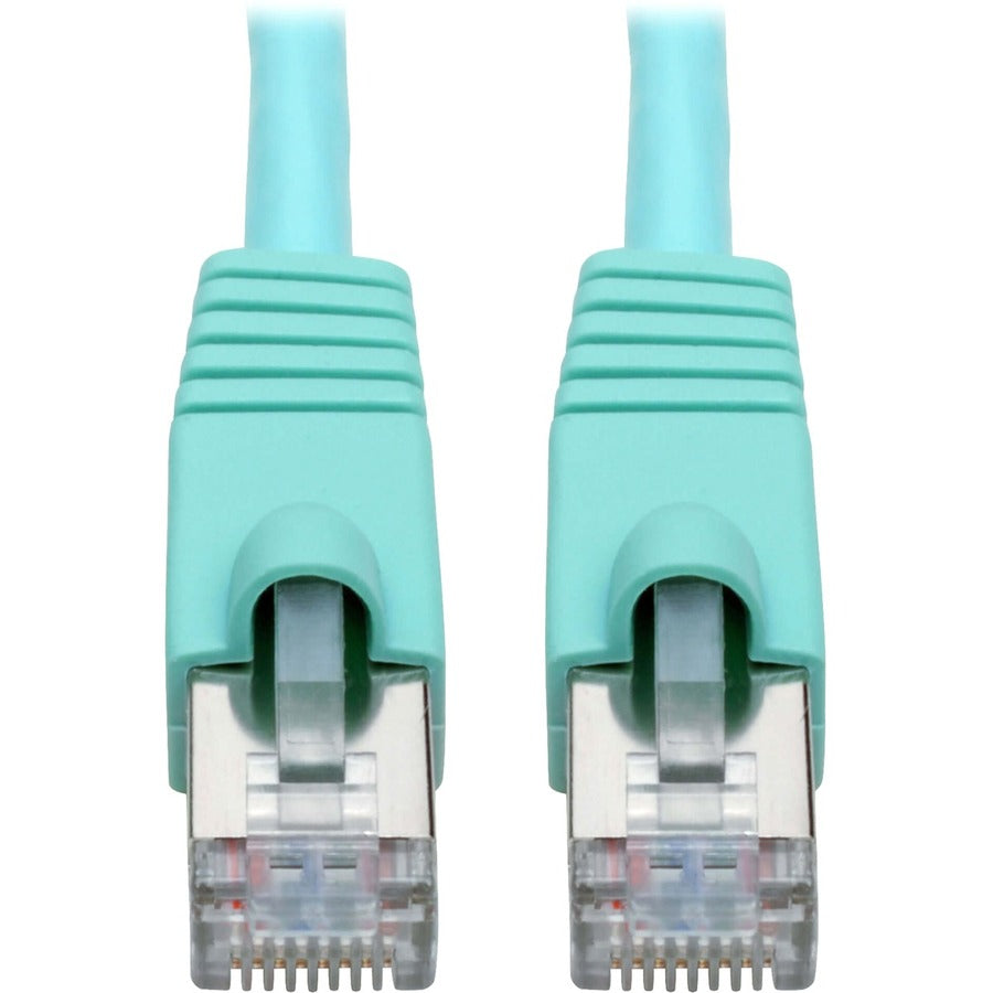 Tripp Lite Cat6a Snagless Shielded STP Patch Cable 10G, PoE, Aqua M/M 25ft - 25 ft Category 6a Network Cable for Network Device, Workstation, Switch, Hub, Patch Panel, Router, Modem, VoIP Device, Surv... - N262-025-AQ