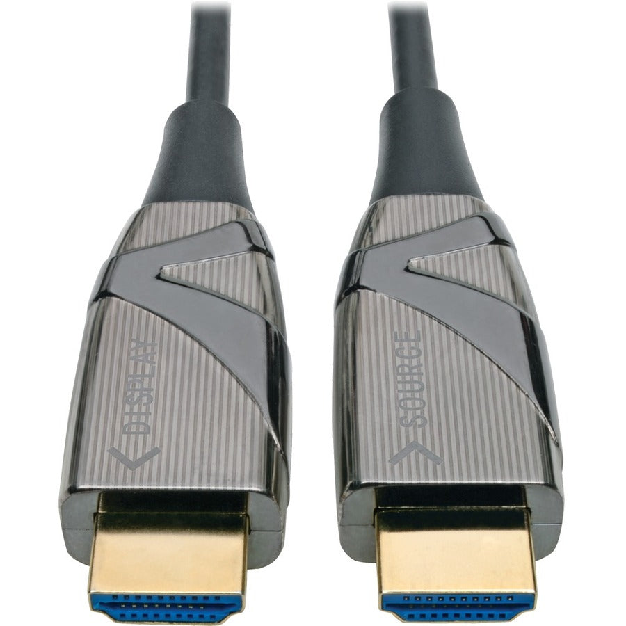 Tripp Lite High-Speed HDMI Cable HDMI 2.0 Fiber AOC 4K@60Hz Black M/M 100M - 328.08 ft Fiber Optic A/V Cable for TV, Audio/Video Device, Notebook, Home Theater System, Tablet, HDTV, Blu-ray Player, Ch... - P568-100M-FBR