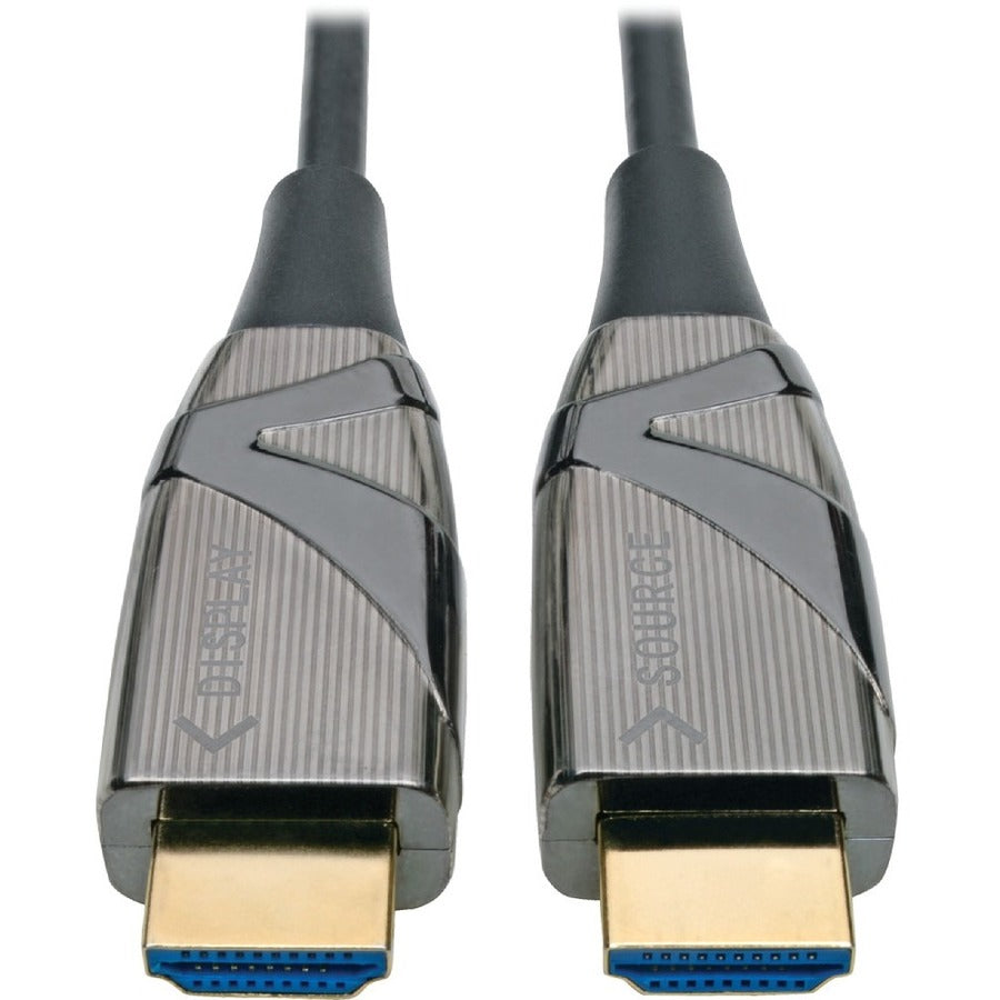 Tripp Lite High-Speed HDMI Cable HDMI 2.0 Fiber AOC 4K @60Hz Black M/M 60M - 196.85 ft Fiber Optic A/V Cable for TV, Audio/Video Device, Notebook, Home Theater System, Tablet, HDTV, Blu-ray Player, Ch... - P568-60M-FBR
