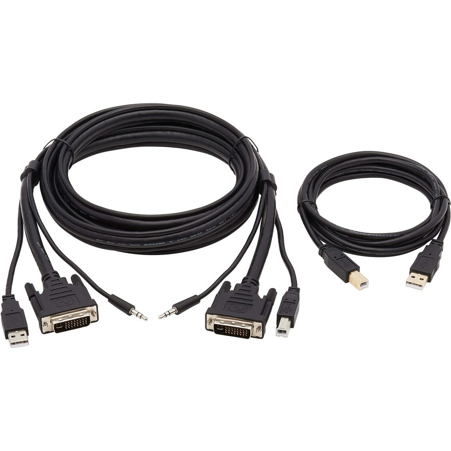 Tripp Lite DVI KVM Cable Kit, DVI USB 3.5mm Audio 3xM/3xM+USB M/M Black 6ft - 6 ft KVM Cable for KVM Switch, Computer, Scanner, Smart Card, Biometric Reader - First End: 1 x 24-pin DVI-I (Dual-Link) M... - P784-006-U