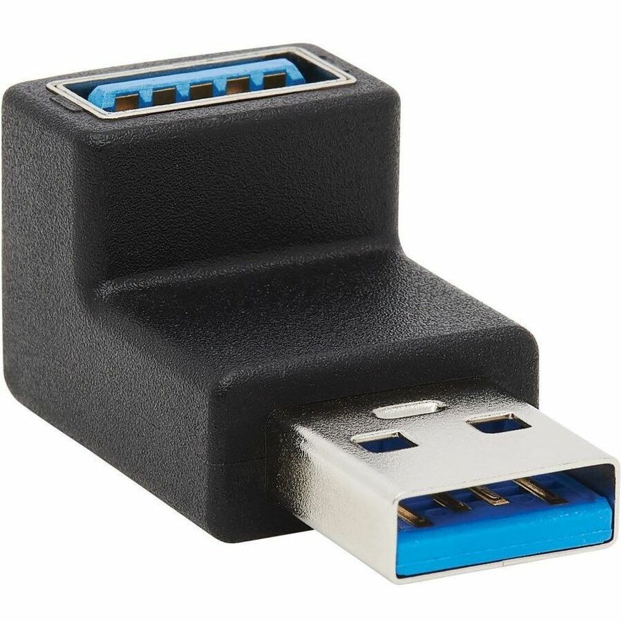 Tripp Lite USB 3.0 SuperSpeed Adapter - USB-A to USB-A, M/F, Up Angle, Black - 1 x Type A USB 3.0 USB Male - 1 x Type A USB 3.0 USB Female - Nickel Connector - Gold Contact - Black - U324-000-UP