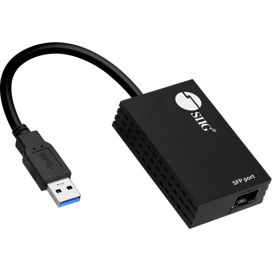 SIIG USB 3.0 to SFP Gigabit Ethernet Adapter - USB 3.0 Type-A Port - Full duplex - JU-NE0B11-S1