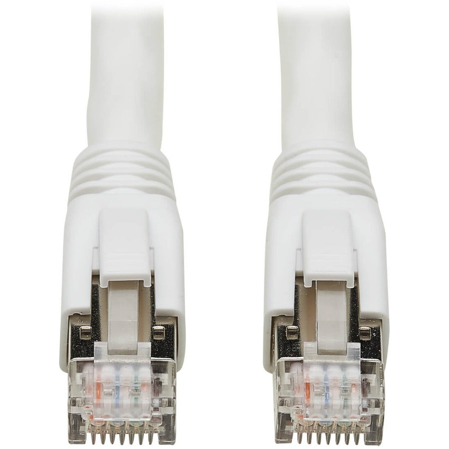 Tripp Lite Cat8 Patch Cable 25G/40G Certified Snagless M/M PoE White 50ft - 50 ft Category 8 Network Cable for Network Device, Digital Signage Player, VoIP Device, Security Camera, Patch Panel, Workst... - N272-050-WH