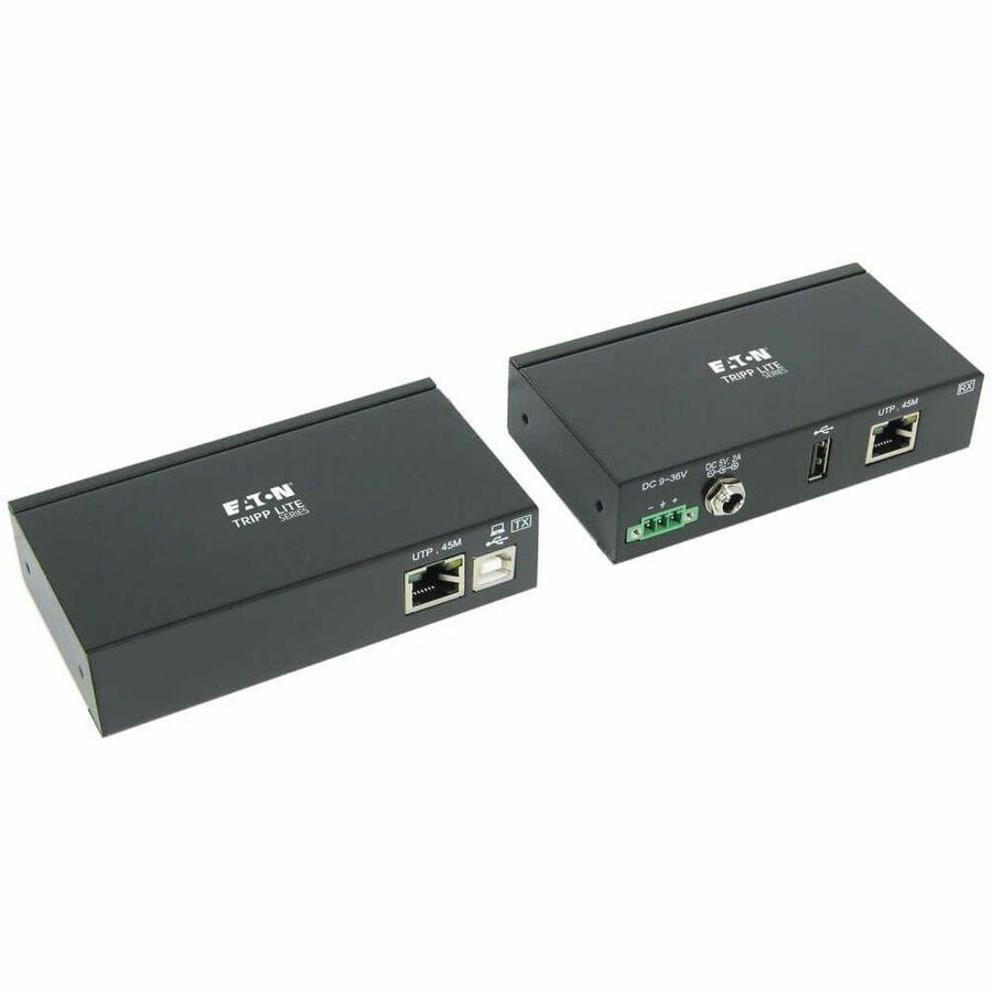 Tripp Lite USB over Cat5/Cat6 Extender Kit 1-Port Industrial USB 2.0 w ESD - 1 Input Device - 1 Output Device - 150 ft Range - 2 x Network (RJ-45) - 2 x USB - Twisted Pair - Category 6 - Rack-mountabl... - B203-101-IND