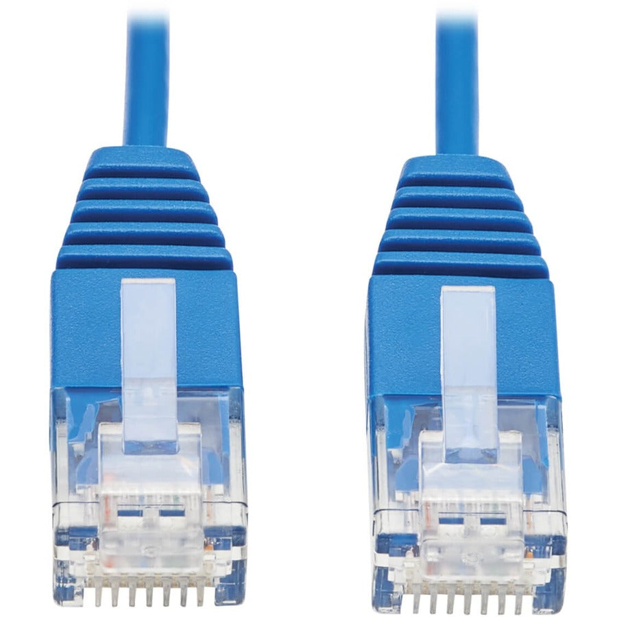 Tripp Lite Cat6a 10G Certified Molded Ultra-Slim UTP Ethernet Cable (RJ45 M/M), Blue, 3 ft. - 3 ft Category 6a Network Cable for Network Device, Server, Switch, Router, Printer, Computer, Photocopier,... - N261-UR03-BL