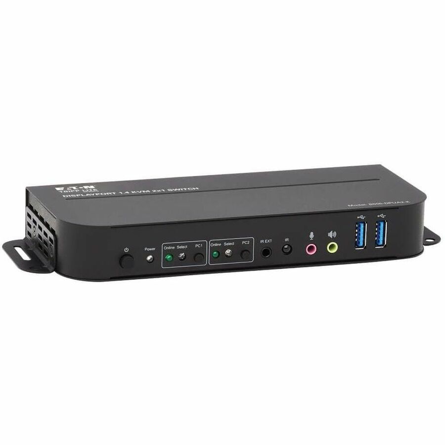 Tripp Lite DisplayPort USB KVM Switch 2-Port 4K 60Hz HDR DP 1.4 USB Cables - 2 Computer(s) - 1 Local User(s) - 4096 x 2160 - 6 x USB - 1 x HDMI - 3 x DisplayPort - B005-DPUA2-K