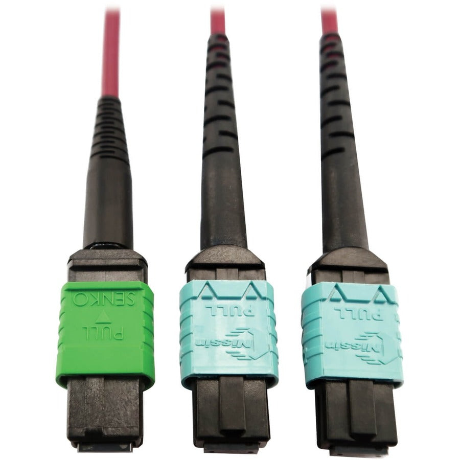 Tripp Lite Multimode Fiber Optic Cable MTP/MPO-APC to x2 12F MTP/MPO-UPC F/F 3M - 9.84 ft Fiber Optic Network Cable for Network Device, Transceiver, Network Switch, Patch Panel - First End: 1 x MTP/MP... - N846D-03M-16DMG