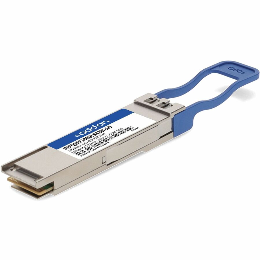 AddOn Juniper Networks QSFP28 Module - For Data Networking, Optical NetworkOptical Fiber - Single-mode - 100 Gigabit Ethernet - 100GBase-LR4 - Hot-swappable - TAA Compliant - JNP-QSFP-100G-LR4-20-I-AO