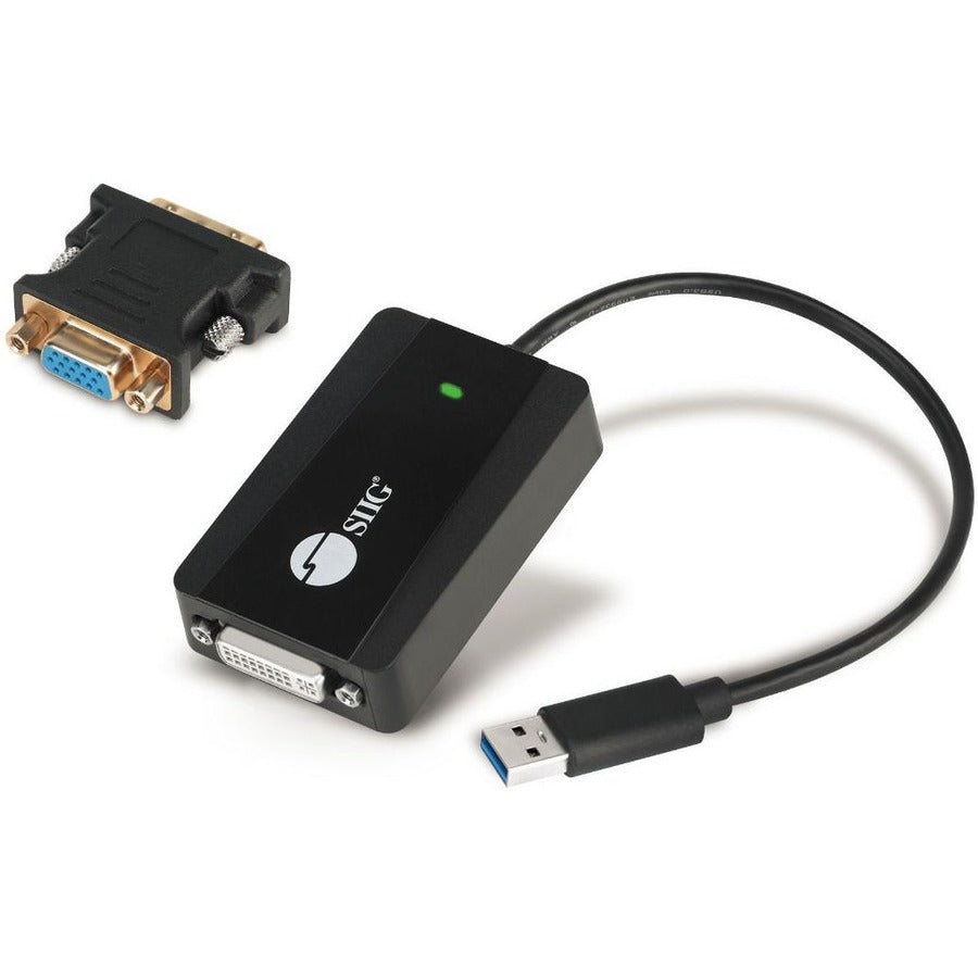 SIIG USB 3.0 to DVI / VGA Pro Adapter - 1080p @60Hz - Multiple Display Modes Supported - USB Bus Powered - JU-DV0112-S2
