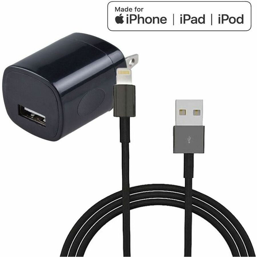 4XEM iPhone 3ft Charger Combo (Black) - Black - 4XAPPLKIT3BK